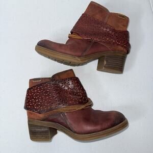 Pikolinos Women’s Lyon Ankle Boot Burgundy Red Leather Size 37